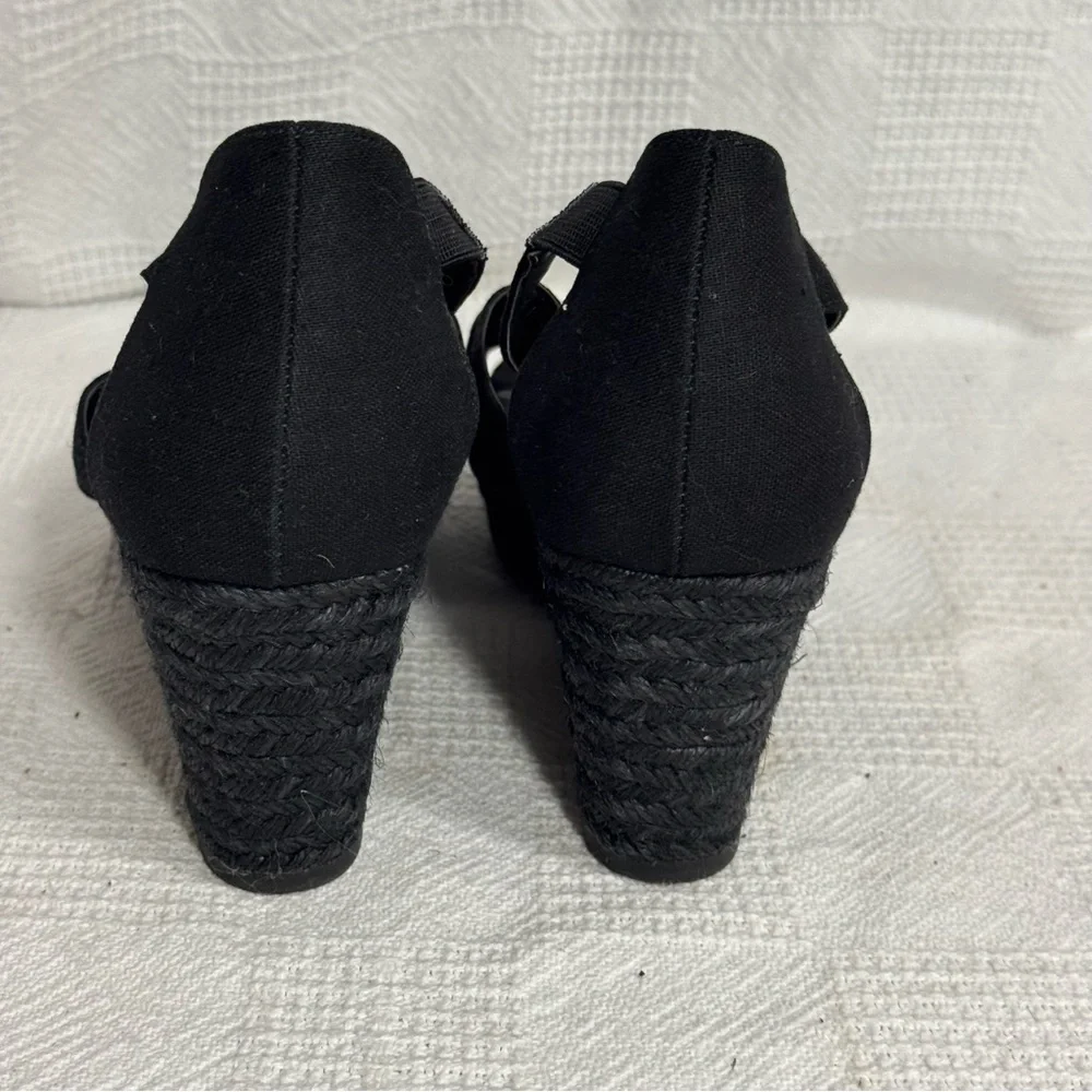 Ralph Lauren US Women’s Size‎ 9,5 Black Kelsie espadrille Wedge heels sandals